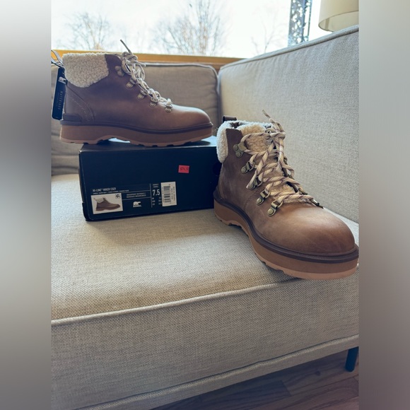 Sorel Women's Lace Up Boots - Brown and Cream - Picture 3 of 12